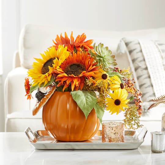 Fall Floral Decor Craft Pumpkin